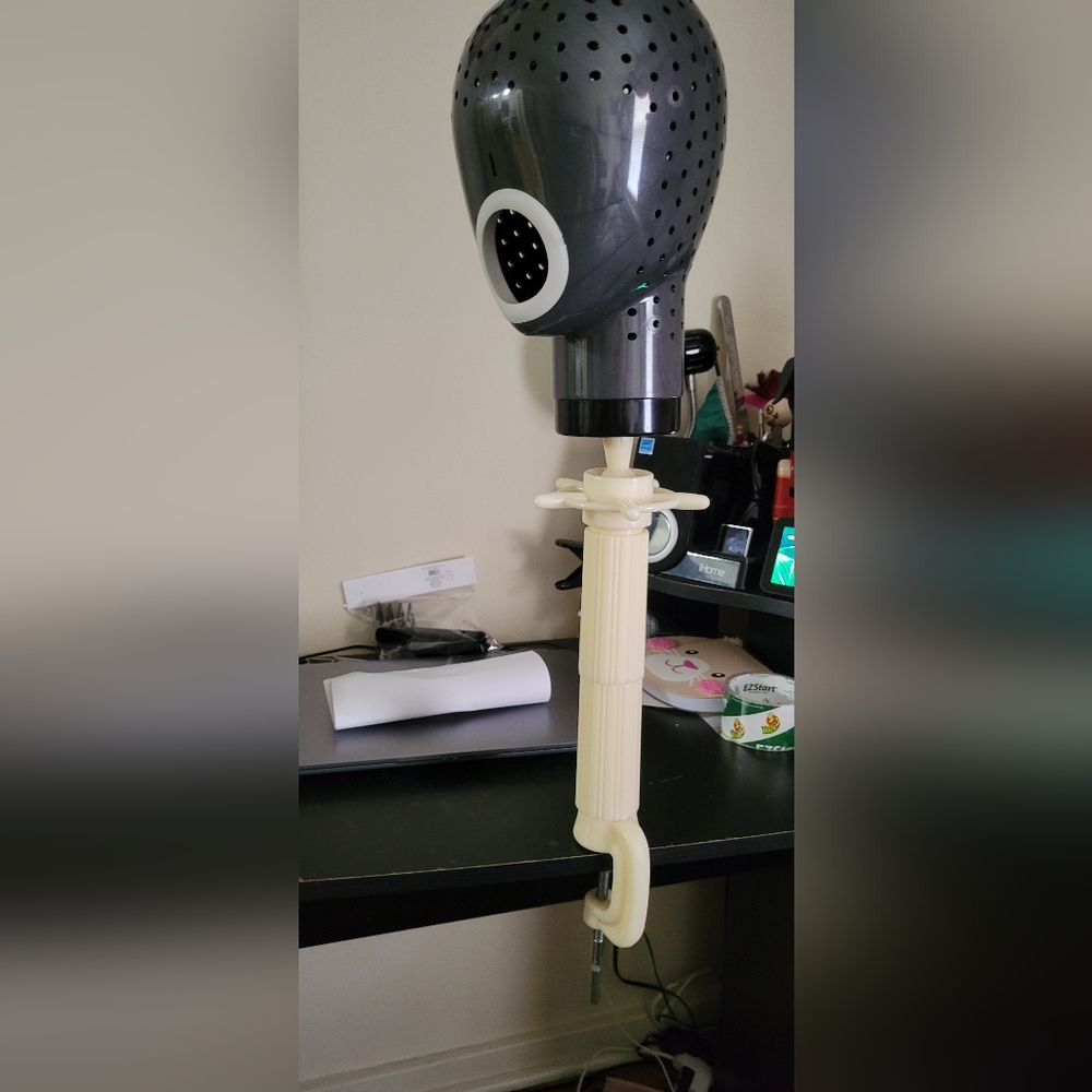 Mannequin Head Holder with Clamp and Swivel Holder  and mannequin head wig